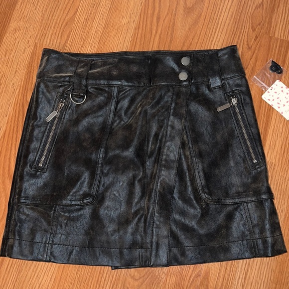 Free People Black Carson Utility Skirt (Faux Suede) - Picture 1 of 5